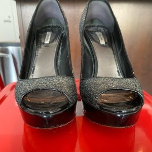 Platform Miu Miu peep toe sequin heels size 7.5